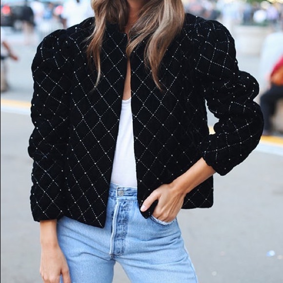 something navy denim jacket
